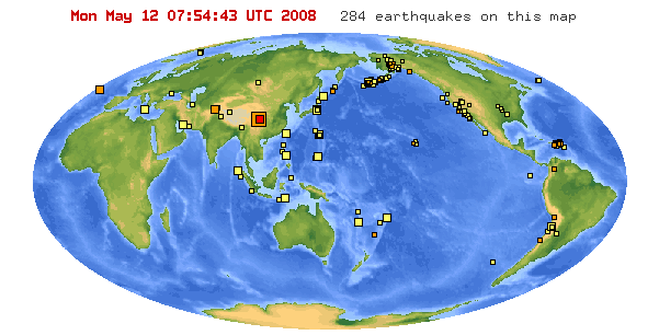 World Recent Earthquake Map